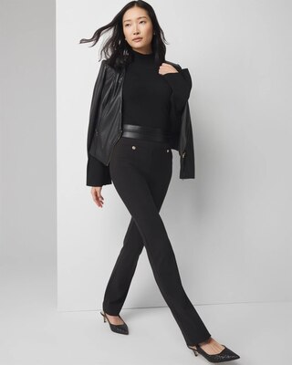 パンツ Siyazu SIPT7090 Feminine Low Rise Bootcut Slacks_Black Ed Garments Women's Low Rise Flat Front Boot Cut Pant, Black